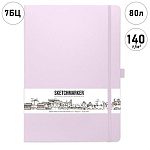 Блокнот для зарисовок " Sketchmarker " 21*29,7см 7БЦ на резинке 80л Фиолетовый, обложка - ПВХ, плотность 140г/м2, блок- слоновая кость, сшивка, ляссе, держатель для ручки