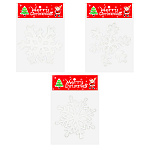 Наклейка " KWELT " Новогодняя- Снежинка, 13,5*14см, двусторонняя, многоразовая, ассорти (без возможности выбора дизайна), пакет, европодвес