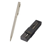 Ручка подарочная шариковая автоматическая " Bruno Visconti " Palermo синяя 0,7мм, толщина письма- 0,5мм, поворотный механизм, корпус- нержавеющая сталь, покрытие soft touch, цвет корпуса шампань, металлический наконечник, металлический клип, подарочная уп