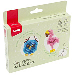 Фигурки из бисера " Lori " ЧЗ Фламинго, сова, бисер, проволока, инструкция, картонная упаковка, европодвес