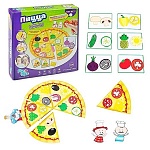 Игра настольная " PicnMix " Аркадий Паровозов Пицца, состав: 12 карточек-образцов, 6 игровых полей, 21 прикрепляемый элемент, инструкция с методическими рекомендациями, в боксе