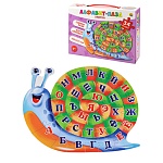 Пазлы " Рыжий кот "  34элемента Алфавит Улитка 30*22,5см, картонная упаковка 24,3*19,1*4,6см