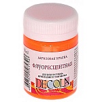 Краска акриловая " Decola " 50мл флуоресцентная оранжевая