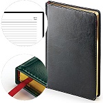 Ежедневник недатированный БОЛЬШОЙ ФОРМАТ А4 210*302мм искусственная кожа " Альт " 136л Sidney Nebraska Черный, поролон, линия, белый офсет 70г/м2, печать в 1 краску, ляссе, золотой срез, подходит под тиснение блинтовое, фольгу