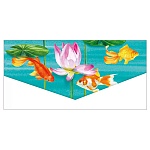 Конверт для денег " Мир поздравлений " 410 Без названия- Рыбки и цветы, 168*84мм, глянцевый УФ-лак