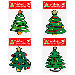Наклейка " KWELT " Новогодняя- Ёлка, 11*14см, блестки, двусторонняя, многоразовая, ассорти (без возможности выбора дизайна), пакет, европодвес