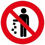 Наклейка-указатель " Миленд " 9-82 Не мусорить, 106*106мм