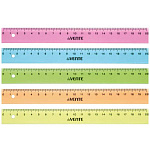 Линейка пластиковая 20см, прозрачная " deVente " ассорти, пакет, европодвес