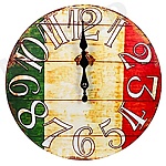 Часы настенные " Миленд " d=30см Флаг Италии, питание от 1 батарейки АА, батарейки в комплект не входят, материал- МДФ, пластик, картонная упаковка