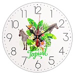 Часы настенные " Миленд " d=30см Дикие животные, питание от 1 батарейки АА, батарейки в комплект не входят, материал- МДФ, пластик, картонная упаковка