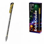 Ручка гелевая " EK " G-Slim Stick Galactic синяя 0,5мм толщина письма 0,3мм, игольчатый пишущий узел, металлический наконечник, прозрачный круглый корпус, картонная упаковка