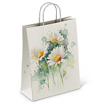 Пакет бумажный " ПЗБМ " 25*22*12см Ромашки, крученые ручки