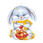 Плакат " Империя поздравлений " 930 А4 Зайчик с грибами, без отделки