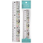 Линейка пластиковая 15см, антискользящие вставки, HappyGraphix. Веселые панды " Bruno Visconti " пакет, европодвес