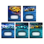 Тетрадь А5 18л клетка " ПЗБМ " Спорткар, офсет, на скобе, обложка - мелованный картон, выборочный УФ-лак, 5 дизайнов в спайке