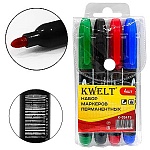 Набор маркеров " KWELT " 4 цвета 2,5мм пулевидный наконечник перманентные