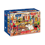 Пазлы " Hatber " 1000эл Premium Комбо-набор Коты-сорванцы 68*48см, в наборе: постер, клей 85г, шпатель, картонная упаковка