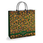 Пакет ПЭ " Интерпак " с пластиковой ручкой МП, 30*30см 150мкм Малахит