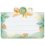 Банкетная карточка свадебная " Открытая планета " 150 Золотые ветви, 106*128мм, фольга золотая