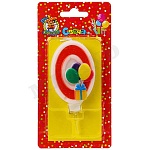 Свеча для торта цифра " Миленд " Веселый праздник 0, красная, 14*6,5*1см, картонный блистер, европодвес