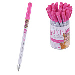 Ручка шариковая " Bruno Visconti " HappyWrite Easy.Кот, синяя 0,5мм, толщина письма 0,38мм, пластиковый корпус, покрытие soft-touch, цвет корпуса - ассорти multicolor, металлический наконечник, колпачок с клипом, сменный стержень, пластиковый тубус