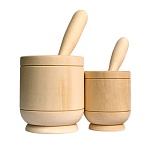 Деревянная заготовка из липы " Мастерская РуТвор " Ступка с пестиком, h=100мм d=90мм