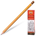 Карандаш ч/гр " Koh-i-Noor " Hardtmuth 9H шестигранный, деревянный, цвет корпуса - желтый, заточенный, картонная упаковка