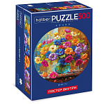 Пазлы " Hatber " 500элементов Летний букет d=48см, постер, картонная упаковка
