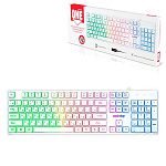 Клавиатура " Smartbuy " One 251 белая, проводная мультимедийная, 12 горячих клавиш, RGB подсветка, подключение USB, 1,3м, картонная упаковка