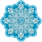 Украшение на скотче " Праздник " 190 Новогоднее- Снежинка, 196*196мм, вспененный скотч, глянцевый вд-лак