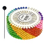 Иглы для закалывания " KWELT " Ромашка 33мм 40шт*12, с цветными головками, термоусадка