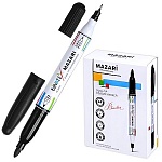 Маркер для CD/DVD " Mazari " Binatex, двухсторонний, черный 0,5-2мм пулевидный/клиновидный наконечник, перманентный