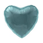 Шар фольгированный 30"/76см Сердце металлик Biscay Green
