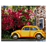 Картина алмазная " Lori " 40*50см Ретро автомобиль, полное заполнение, основа с цветной схемой, комплект квадратных страз, стилус, лоток для страз, сухой клей