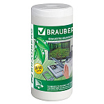 Чистящие салфетки " Brauberg " для LCD-мониторов, 50шт- сухие, 50шт- влажные, туба 100шт