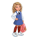 Плакат фигурный " Империя поздравлений " 933 А3 Девочка в форме с рюкзаком, без отделки