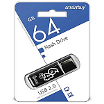 Флеш-диск " SmartBuy " 64GB Glossy черный USB 2.0, пластик