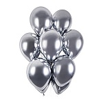 Шар латексный хром  14"/36см Shiny Silver