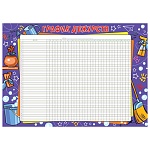 Плакат " Мир открыток " 9-02 А4 График дежурств, мелованный картон 190г/м2, горизонтальный