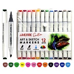 Набор маркеров для скетчинга " deVente " Emotion  12цв двухсторонние, 2,0-5,0мм, кистевидный/скошенный, трехгранный корпус, в пластиковом боксе