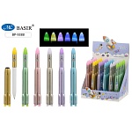 Ручка шариковая " Basir " Ракета+фонарик синяя, 0,7мм, толщина письма 0,35мм, цветной корпус, ассорти