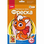 Картина из песка " Lori " Фреска Кошечка, 7 цветов, цветной песок, самоклеящаяся основа в рамке