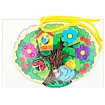 Раскраска-шнуровка " Антураж " А5 1л Деревце, шнуровка- 15*8см, пакет, европодвес