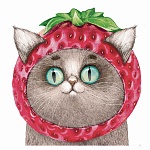 Блокнот МАЛЫЙ ФОРМАТ А6+ 30л " Феникс " Необычная клубничка, без линовки, обложка - мелованный картон, на скобе, белый офсет, 120*117мм