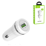 Блок питания автомобильный " Hoco " Z27A Staunch белый, 2,4А, QC3.0, USB, пластик (кабель в комплект не входит)