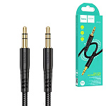 Кабель Aux Jack 3,5mm - Jack 3,5mm " Hoco " Upa24 Smooth черный, круглый, 1м, нейлон