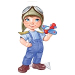 Плакат фигурный " Империя поздравлений " 933 А3 Летчик-мальчик, двусторонний, без отделки