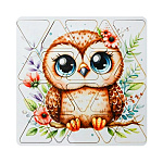 Пазлы деревянные " Задира " 20элементов Сова, деревянная рамка 20*20*0,5см, термоусадочная пленка