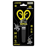 Ножницы детские " deVente " Ninja 13,5см, металлические, пластиковые ручки, защитный футляр с каучуковым декоративным элементом, черные с желтым, картонный блистер, европодвес