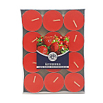 Свеча чайная " РСМ " 24шт Клубника, 39*12,5мм, время горения 3-4часа, картонная упаковка в термо упаковке